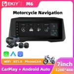 EKIY 7 Inch Motorcycle Portable Wireless CarPlay Android Auto Touch screen GPS Navigation Siri Voice Dual Bluetooth Waterproof