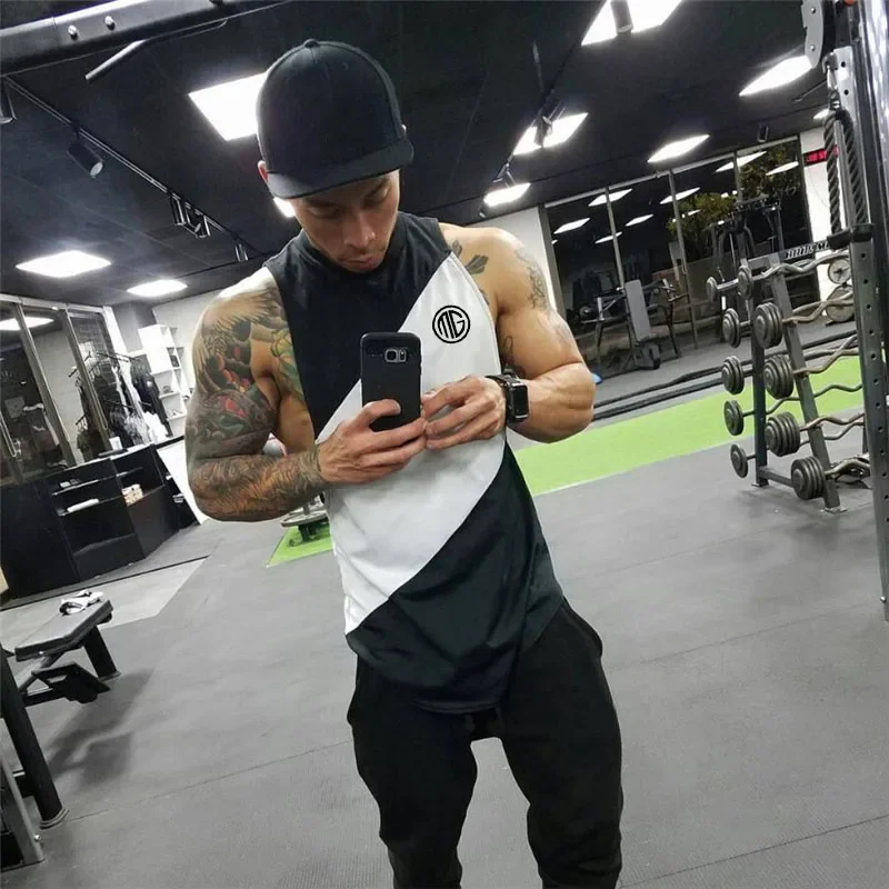 kf-S112912278f74498bb53734b742ee813es Muscle guys Bodybuilding Singlets Mens muscle shirt gym Tank Tops stringer Mens Vest fitness Men's Clothing hip hop tanktop - Image 1