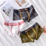 Breathable Cotton Boxer Shorts Elastic Waistband Men's Underwear Color blocking Men Underpants 3D-Pouth Male Boxer Briefs - Image 3