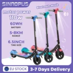 Sinaopus Electric Scooter for Kids Ages 6-12, 6.5 inch Children E-scooter with Blutooth Music Max Speed 14km/h Electric Car