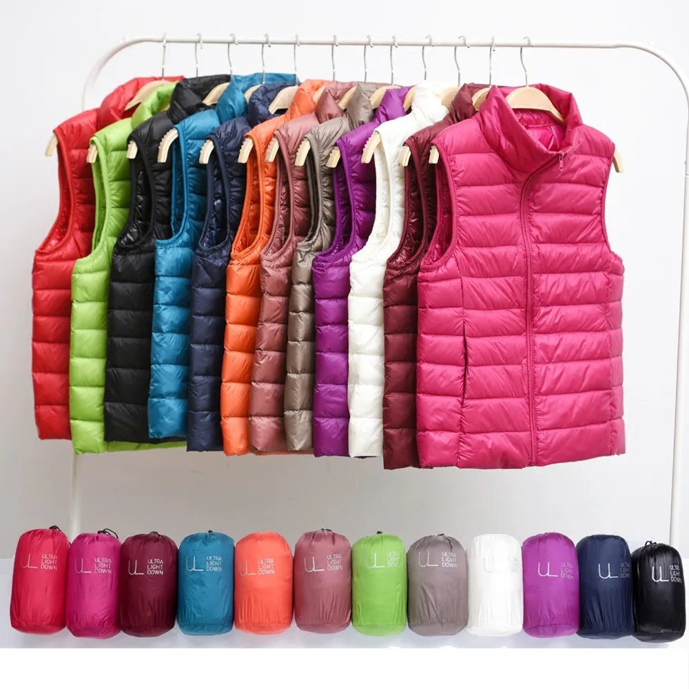 kf-S1ab02a60cfd048eeb33ca8b62fd75219r New 2026 Women Women Ultra Light Down Vests Slim Sleeveless Jacket Portable Girl Lightweight Windproof Waistcoat - Image 1
