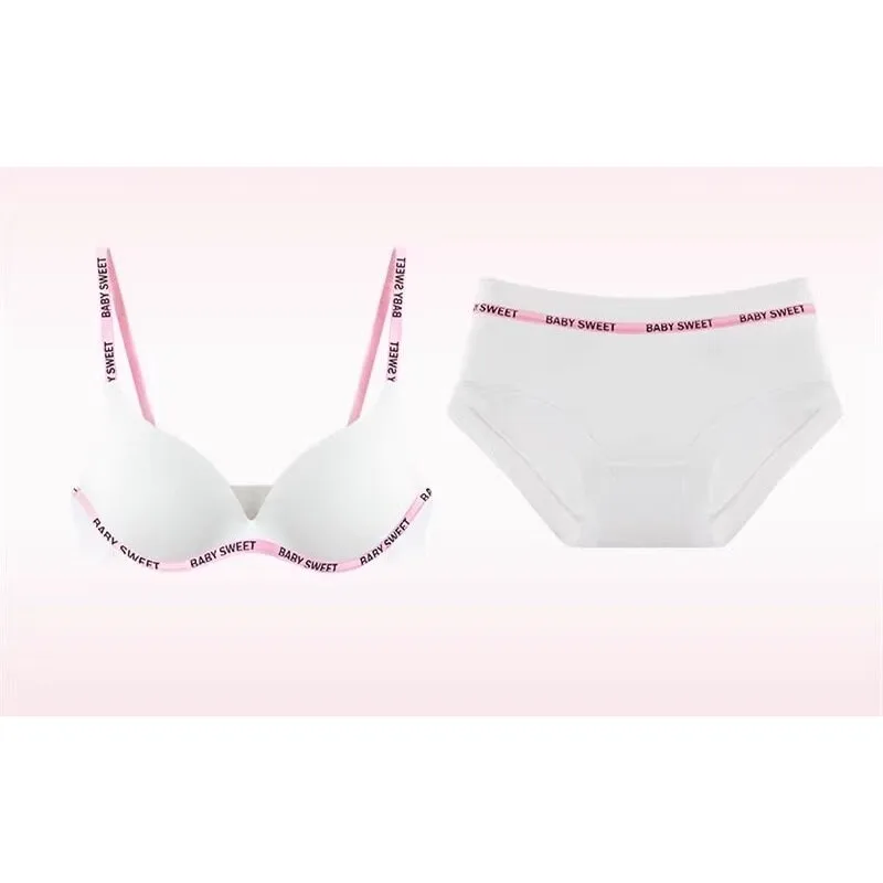kf-S1d0dddf8b36f43e7bde37c31991c0a44Z Fashion Colorful Dopamine Seamless Bra Set Sexy Push Up Small Bust Wireless Comfort Back Smoothing Daily Outfit Plus Size 32-38 - Image 1