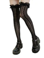 1 pair of new Lolita stockings lace stockings Lolita knee high JK girls thigh stockings Cos knee high stockings - Image 5