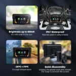 Freedconn Digital Motorcycle Dashboard GPS Navigation Wireless CarPlay 5.0 inch Moto Android Auto Removable Display Screen - Image 4