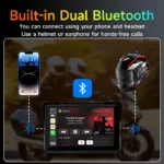 Jansite 5/7 inch Carplay Motorcycle DVR Navigation GPS Wireless CarPlay Android Auto IPX7 Display Screen Portable Moto Monitor - Image 4