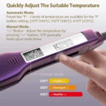 KIPOZI Professional Titanium Flat Iron Hair Straightener with Digital LCD Display Dual Voltage Instant Heating Curling Iron - Image 4