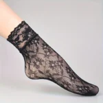 1/6Pairs Lace Mesh Socks, Ultra-thin Hollow Out Invisible Socks, Women's Stockings & Hosiery - Image 3