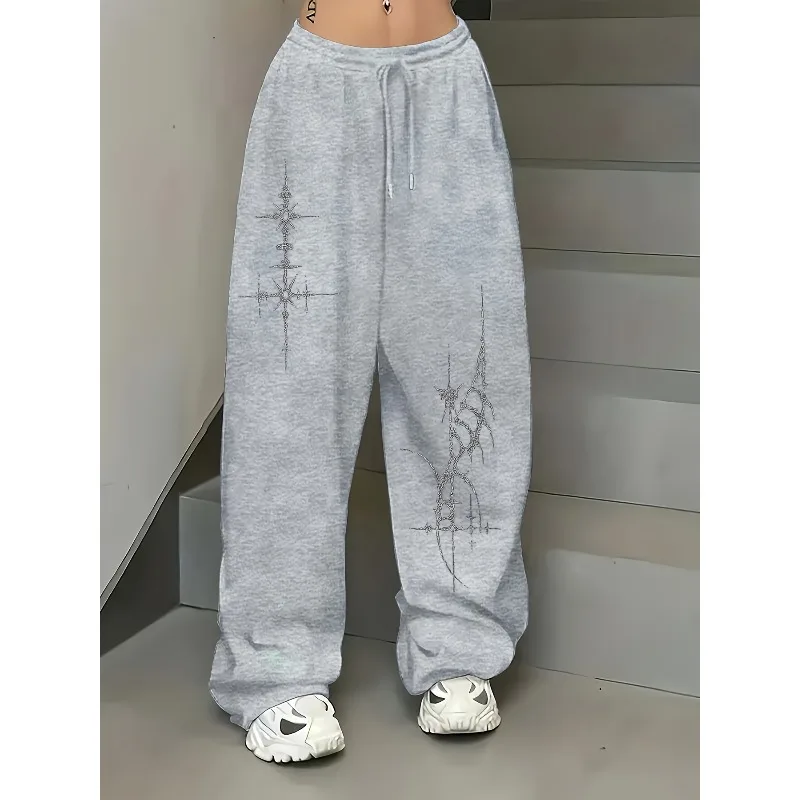 kf-S26ec374d735a4bd380c5acd68c3ef29cQ Ladies' New Street Dance Trendy Brand Sports Pants Autumn and Winter New Neutral Sports Casual Sports Pants - Image 1