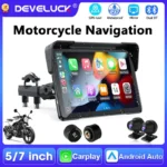 5/7 inch Motorcycle Carplay Screen GPS Navigation Wireless CarPlay Android Auto Dual BT Support TPMS IPX7 Waterproof LCD Display
