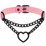 Fashion Simple Heart Metal Pendant PU Leather Necklaces Sexy Women Neck Harness Choker Collar Jewelry Accessories Gift Punk Goth - Image 2