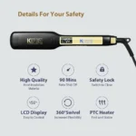 KIPOZI Professional Titanium Flat Iron Hair Straightener with Digital LCD Display Dual Voltage Instant Heating Curling Iron - Image 2
