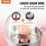 SucceBuy Electric Cotton Candy Machine Candy Floss Maker Commercial Cotton Candy Machine Stainless Steel Bowl and Sugar Scoop - Image 2