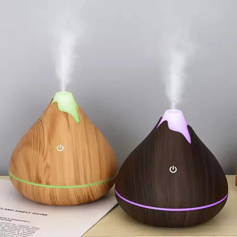 kf-S30ed4c27ff4d48f98aba971180631d19W 350ML Aromatherapy Essential Oil Diffuser Wood Grain Remote Control Ultrasonic Air Humidifier Cool with 7 Color LED Light - Image 1