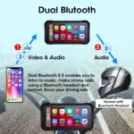 6.25" Motorcycle GPS Navigation DVR Carplay Screen Dual Cameras Drive Recorder IPX7 Waterproof Moto Monitor Support TPMS - Image 3