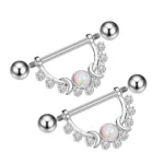 2pc 16G 14G Titanium Barbell CZ Zircon Nipple Shield Jewelry Women Anti-allergic Body Piercing Rings Sexy Shoppings Acessorios - Image 3