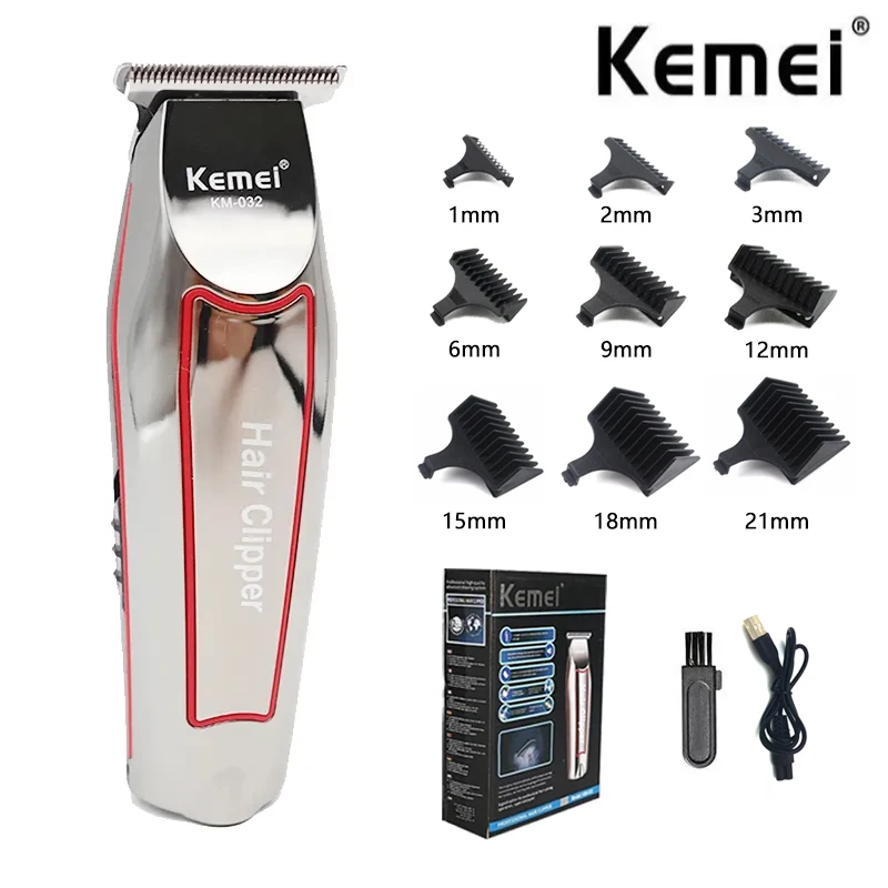 kf-S370c4824eb9c4d11bd4e924f1c42db02F Kemei KM-032 Professional Hair Cutting Machine Grooming Trimmer for Men Finishing Haircut Cordless Clipper Electric Shaver Beard - Image 1