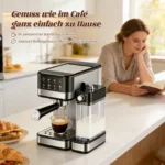 20 bar automatic espresso coffee maker with milk frother 1.2L water tank and 1L milk container for latte cappuccino - Image 4
