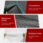 SEAMETAL Universal XL Motorcycle Cover Waterproof 210D Oxford Cloth Outdoor Indoor Scooter Covers for All Season UV Protection - Image 6