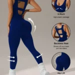 4 colors available Women's vest trousers jumpsuits - sexy hollow vest design - elastic and soft yoga running suit