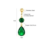 Big Zircon Dangle Navel Nombril Piercing Stainless Steel Belly Button Ring Titanium Internal Thread Barbell Sexy Body Jewelry - Image 5