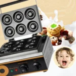Commercial 6 holes Donut Maker Electric Cake Making Machine Round Cake Maker Non-stick Donut Machine - Image 2