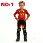motocross child set Motorcycle jersey and pants kids clothing big boy girl Youth mx gear set Customized Number Name racing suit - Image 2