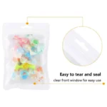 50-100pcs White Reusable Mylar Zipper Bags Foil Pouches with Clear Window for Jewelry Display Packaging Self Sealing Hang Bags - Image 5