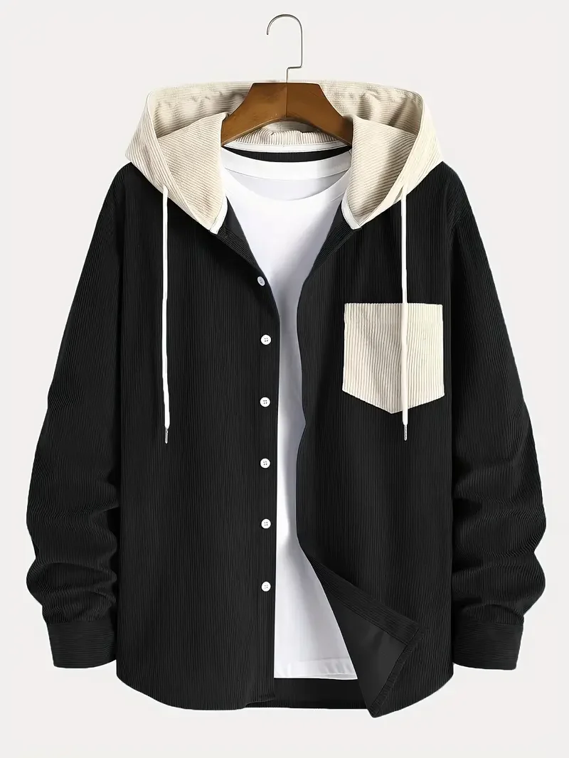 kf-S4d16544cea22481082dce0773a060927D The 2025 new fashion trend spring and autumn corduroy hooded jacket is comfortable and casual for daily commuting for men - Image 1