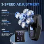 Sejoy 6-in-1 7D Head Shavers for Bald Men Electric Razor with Nose Hair Trimmer Waterproof Multifunctional Men Grooming Kit - Image 5
