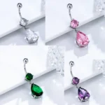 Big Zircon Dangle Navel Nombril Piercing Stainless Steel Belly Button Ring Titanium Internal Thread Barbell Sexy Body Jewelry - Image 4