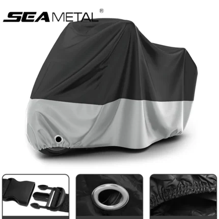 SEAMETAL Universal XL Motorcycle Cover Waterproof 210D Oxford Cloth Outdoor Indoor Scooter Covers for All Season UV Protection