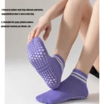5 Pairs Yoga Socks for Women Running Winter Non Slip Pilates Socks Double Stripes Socks Grip Women Sport Gym Athletic Short Sock - Image 5