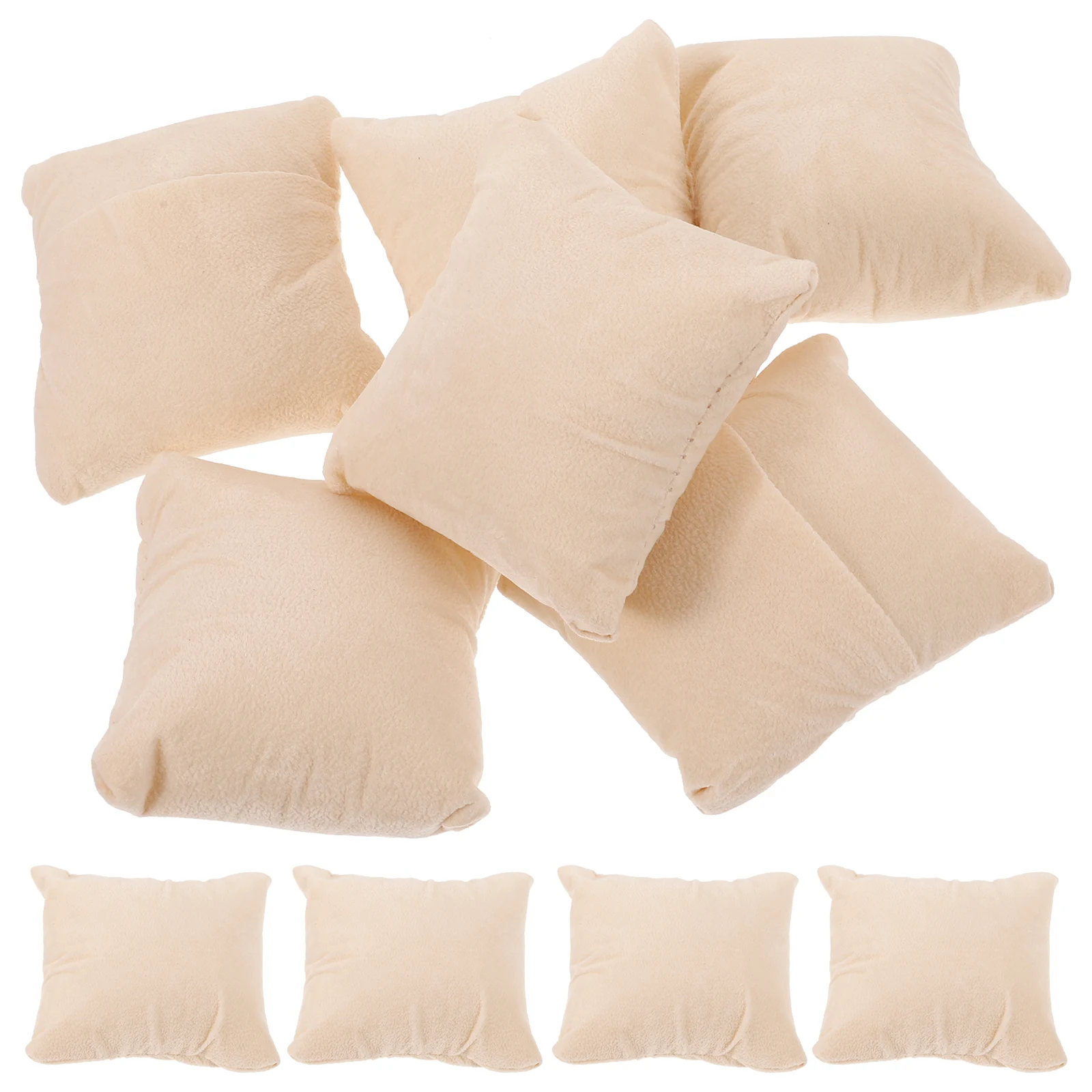 kf-S528d0849f5984ad9b03ae4ee30623299J 10pcs Velvet Watch Display Pillow Jewelry Bracelet Bangle Cushion Wristwatch Holder Show Counter Organizer - Image 1