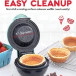 220V Mini Waffle Bowl Maker Breakfast Machine Egg Tart Ice Cream & Egg Roll Maker for Home Kitchen Waffle Maker - Image 2