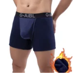 Men's Boxer Shorts Cotton Velvet Underwear Man Breathable JJ Hole Bullet Separation Pouch Underpants Male Winter Warm Panties - Image 2