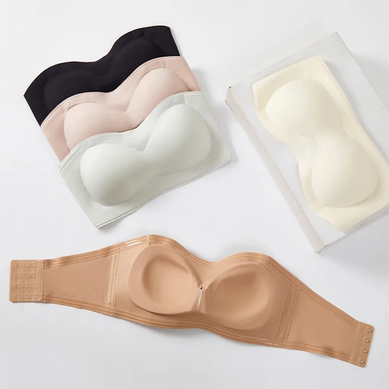kf-S56a748f1f4f249bf8f0bb78fd380a370n 2Pcs/Set Strapless Adhesive Bra Push-Up Non-Slip Small Chest Lightweight Sexy Invisible Lingerie Women Everyday Party Wedding - Image 1