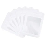 50-100pcs White Reusable Mylar Zipper Bags Foil Pouches with Clear Window for Jewelry Display Packaging Self Sealing Hang Bags - Image 4