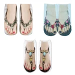 Flip-flop Ankle Sock Funny Women 3D Printing Pattern Flip Flop Socks Low Cut Floor Socks Hosiery Creative Novelty - Image 4