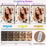 White Dressing Table Vanity Set with Sliding Mirror Frame 3-Color Dimmable LED Lights, 6 Drawers & Stool Ideal Gift Makeup Desk - Image 4