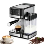 20 bar automatic espresso coffee maker with milk frother 1.2L water tank and 1L milk container for latte cappuccino