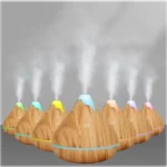 350ML Aromatherapy Essential Oil Diffuser Wood Grain Remote Control Ultrasonic Air Humidifier Cool with 7 Color LED Light - Image 2