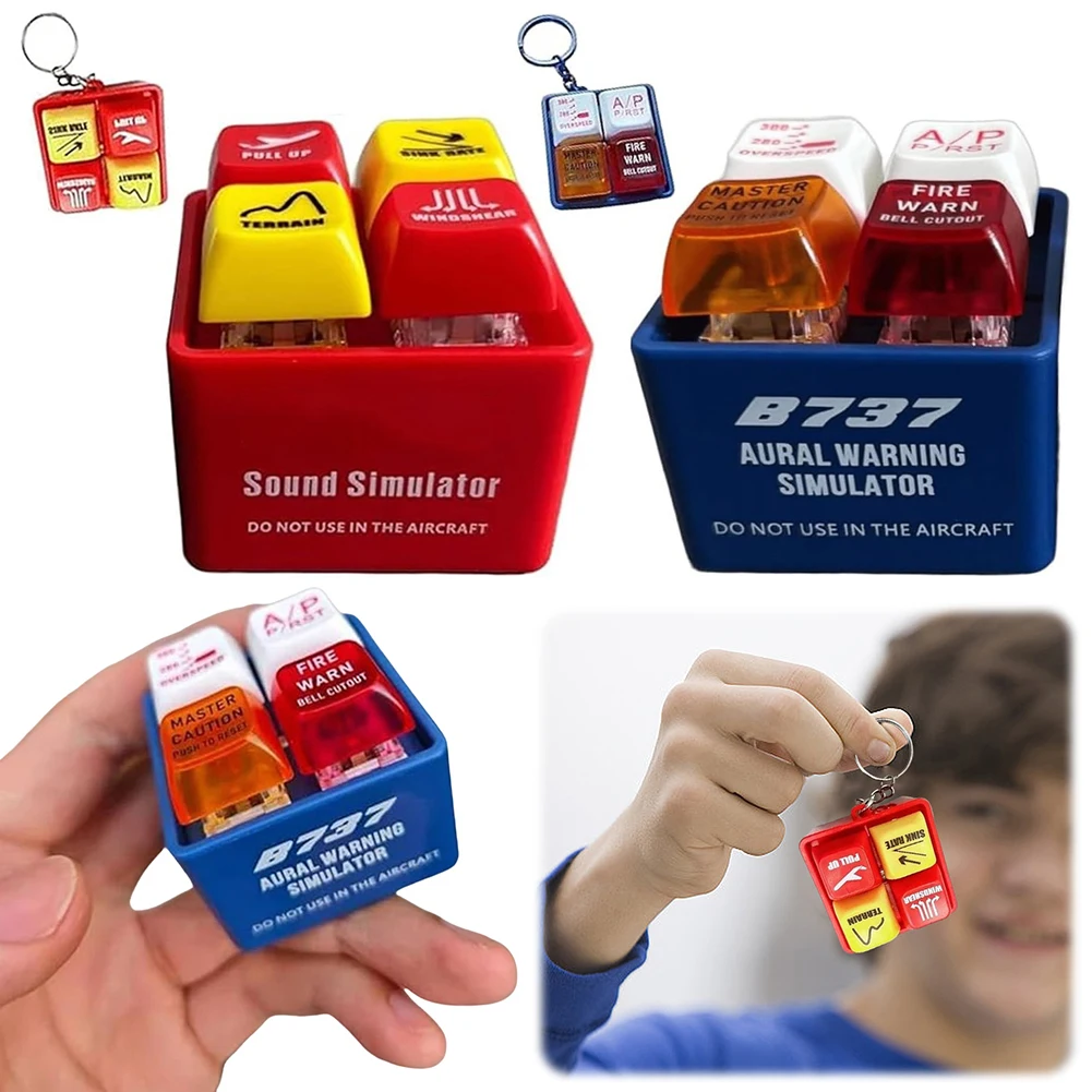 kf-S65a83a1e623a4f29854f1706a06849d59 Emergencies Pilot Ornament with LED Light Airplane Alert Keychain Warning Sound Simulator Keychain for Aviation Fans Handbag - Image 1