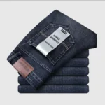 Wthinlee New Business Men's Jeans Casual Straight Stretch Fashion Classic Blue Black Work Denim Pant Trousers Male Clothing - Image 2
