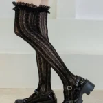 1 pair of new Lolita stockings lace stockings Lolita knee high JK girls thigh stockings Cos knee high stockings