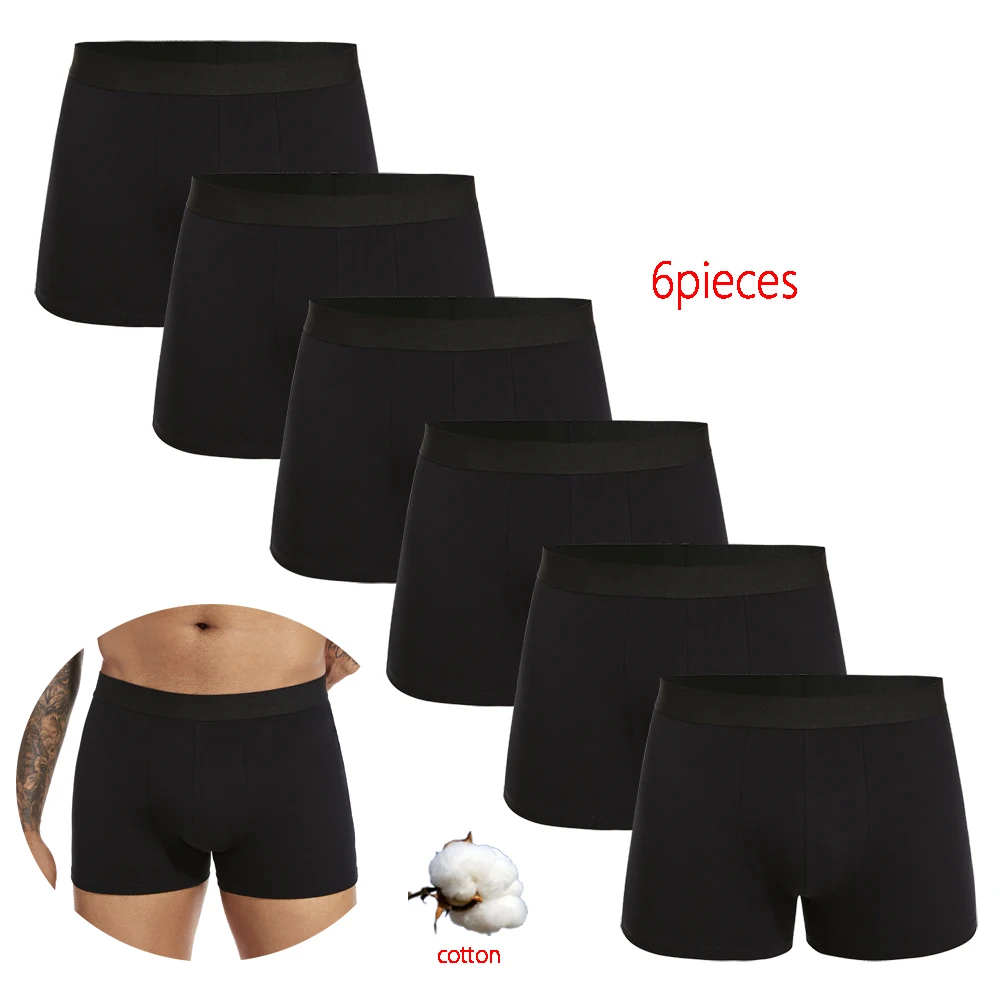 kf-S68e9f2ed85d841f78125749ee66befc2O 6pcs pack Black Boxer Shorts Men Underwear Soft Breathable Male Underpants for Men Homme Boxershorts Slips 2024 Panties - Image 1
