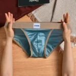 3pcs【LORIEN CREST】Luxury Men's Satin-like Ice Silk Briefs High Elastic Ultra Soft Breathable Antibacterial Comfortable Underwear - Image 5