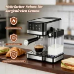 20 bar automatic espresso coffee maker with milk frother 1.2L water tank and 1L milk container for latte cappuccino - Image 2