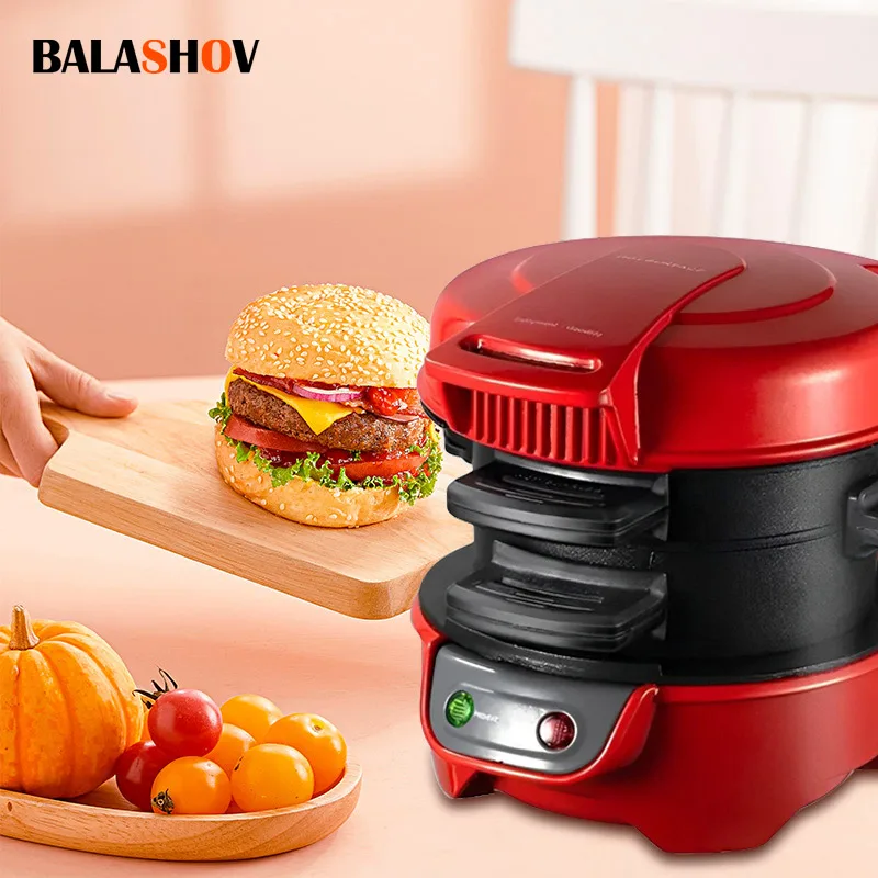 kf-S6b60dce8c252426d9c2482eb4d8ef99fv 220V Household Breakfast Machine Portable Mini Multifunctional Burger Maker Sandwich Muffin Bread With Non Stick Egg Cooker - Image 1
