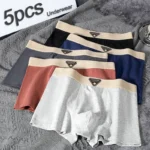 5pcs/set Men's Boxer Fashion Underwear High Stretch Panties Underpants For Homme Luxury Set Shorts Breathable Soft Men's Boxer - Image 2