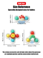 3Pcs/Set Suction Cup Spinning Cartoon Animal Spinner Toys Kids Window Baby High Chair Table Travel Bath Toy for Children Gift - Image 6